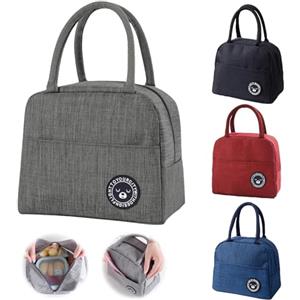 ZoneYan Piccola Borsa Termica Porta Pranzo, Borsa del Pranzo, Piccola Borsa Termica, Borsa Frigo Pranzo Piccola, Pranzo al Sacco Isolato Sacchetto, Applicare per Ufficio/Picnic (Gray)