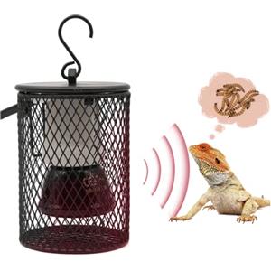 BREUAILY Lampada termica per rettili con cestello protettivo Lampada termica E27 Lampada termica per rettile terrario in ceramica per anfibi Rettili Animali Lucertola Tartaruga (spina UE) (75W)