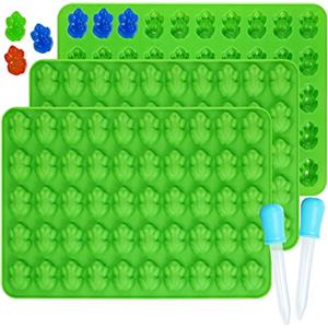 Webake 3 Pezzi Stampi gommosi a forma di rana in silicone per caramelle dolci e cioccolato con 2 contagocce per caramelle fai da te, gelatina, biscotti, cioccolato, cubetti di ghiaccio