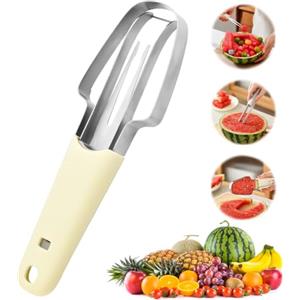 RosyFate Taglia Anguria 3 in 1, Taglia Melone in Acciaio Inossidabile, Coltello per Anguria, Forchetta Taglia Anguria, Anguria per Melone, Frutto del Drago, Coltello Frutta Affettare