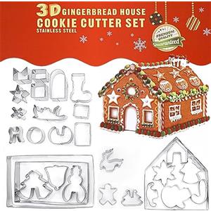 FantasyDay Casa di Marzapane Formine per Biscotti in Acciaio Inox, FantasyDay 28 Pezzi Taglierine del Biscotto Coppapasta Stampini Biscotti - Cookie Cutter per Cucina Pasticceria Dessert Decorazioni in Fondente
