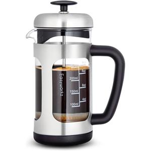 Easyworkz Caffettiera French Press in Acciaio Inox, Vetro ad Alto Borosilicato, 350ml