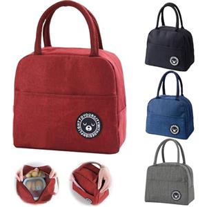 ZoneYan Piccola Borsa Termica Porta Pranzo, Borsa del Pranzo, Piccola Borsa Termica, Borsa Frigo Pranzo Piccola, Pranzo al Sacco Isolato Sacchetto, Applicare per Ufficio/Picnic(Rosso)