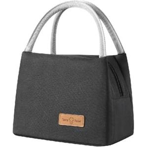 CRSUSUKJ Borsa Termica per Alimenti, Borsa del Pranzo, Piccola Pranzo, Borsa Impermeabile per il Pranzo,Borsa Termica per il Pranzo, Borsa per il Pranzo Resistente all'Acqua Impermeabile (Nero)