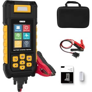 MOTOCOCHE 6V-12V-24V Tester Batteria Auto - 30-1700 EN Tester Carico Batteria con Stampante termica integrata, Batterie Strumento Diagnostico con schermo LCD adatto per moto, auto,ecc.