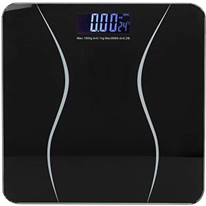 Natudeco Bilancia Pesapersone Digitale 180kg/400lb Bilancia da Bagno Bilancia Elettronica con Display LCD Retroilluminato Spegnimento Automatico E Ripristino Per Uso Domestico E in Palestra(Nero)