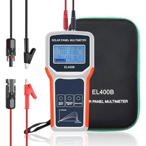 Geloo 400W Solare Tester Pannello Fotovoltaico MPPT Multimetro Pannelli Solari Tester EL400B Alimentazione Portatile Auto Manuale Smart MPPT Quattro Modalità di Protezione per Solar PV Testing