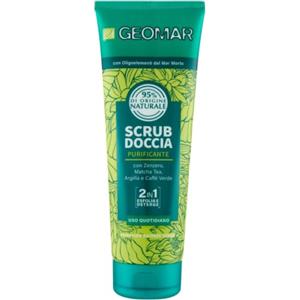 GEOMAR | Scrub Corpo Doccia, Purificante, 2 in 1 Esfolia e Deterge, Uso Quotidiano, 95% di Origine Naturale, Formula Vegan, Dermatologicamente Testata, Made in Italy, 250 ml