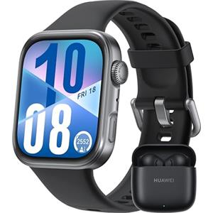 HUAWEI WATCH FIT 4 Smartwatch, + Freebuds SE 2 Nero, 100 Modalità di Allenamento, Ultra-sottile, Fitness Tracker, iOS & Android, Cassa in Alluminio, fino a 10 Giorni, AMOLED, 30 mesi di Garanzia