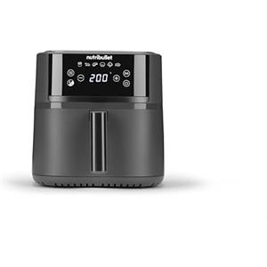 Nutribullet Crisplite NBA0611DG, Friggitrice ad Aria 6L Capacità, Controllo Digitale Temp 80-200°, No PFAS, 6 Impostazioni Automatiche, Touch, Cestello Lavabile in Lavastoviglie, 1700W, Nero Opaco