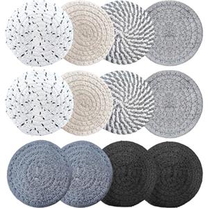 Sonwaha 12Pcs Sottobicchieri Rotonde Lavabili Bifacciale Set Sottobicchieri Sotto bicchieri per Bevande per Birra Bottiglie Tazze da Tè Tazza da Caffè