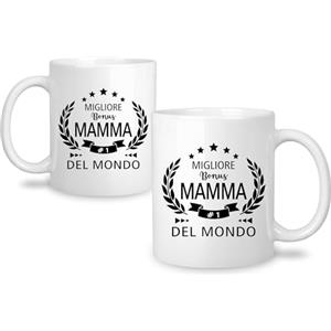 Yufansd Regalo per Bonus Mamma - Tazza Migliore del Mondo in Ceramica - Regali Originali per Caffè e Tè - Compleanno, Natale, Festa della Mamma