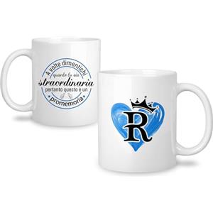 Yufansd Tazza da Caffè Iniziale R Alfabeto Tazza in Ceramica con Lettere R per Donne Uomini Ragazzi Ragazze Regalo Ispirazionale Decorazione per la Casa Ufficio Tazza da Tè Grande Mug 11oz (R)