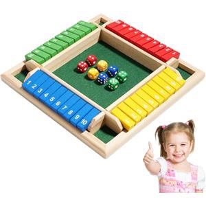 GGesii Shut The Box 2-4 Giocatori, Giochi da Tavolo in Legno, Giochi da Viaggio, Adatto per giocattoli educativi di apprendimento da 3 4 5 6 7 8 anni