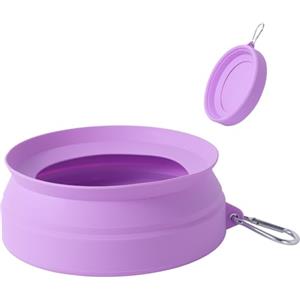 SLSON Ciotola d'acqua per cani in silicone pieghevole per auto e campeggio, montata sul veicolo, 3 modalità, Bianco (viola)