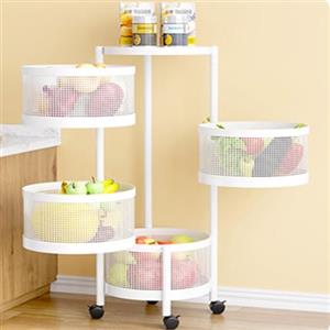 GarveeMore Carrello portaoggetti a 4 livelli, carrello per ruote, pieghevole, pieghevole, per cucina, bagno, ufficio, acciaio, 30 x 30 x 75 cm, bianco