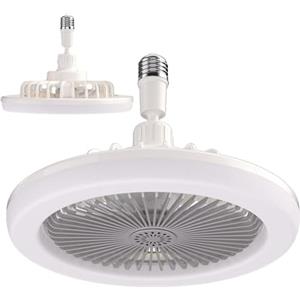 Doiyislem Ventilatore soffitto con luce - 30 W, ventilatore soffitto con lampada E27 | Ventilatore lampadario, minis ventilatore da soffitto LED per bagno/camera da letto/soggiorno/garage/cucina
