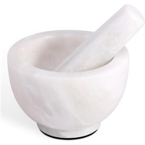 Cahzfie Set di mortaio e pestello in marmo naturale africano di lusso, ciotola per macinare Guacamole, Salsa, Pillole, Spezie, Erbe, Aglio, Dadi, Macinino resistente per la cucina (Namib Fantasy)