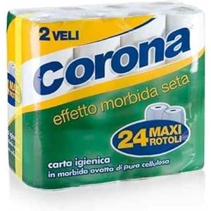 Generico Corona Carta Igienica, 2 Veli, 24 Rotoli, Morbida, Soffice, Pura