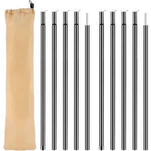 Muyohix Palo Telescopico per Tenda, Set di 2 Pali per Vela Ombreggiante, Pali Regolabili per Teloni, Pali da Campeggio, Pali per Teloni, Tende, Tendaggi, Teloni da Campeggio da 50 cm a 200 cm