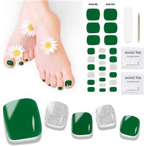 DUKASOU Smalto Adesivo per Unghie Piedi - 26 Pezzi Unghie Gel Adesive UV Full Wraps Unghie Adesivi Decalcomanie Autoadesive Gel Nail Stickers Durata for Toenails per Donne