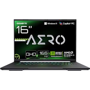 Gigabyte AERO X16 Laptop da Gaming -Copilot+ PC, 16", 165Hz WQXGA, Ryzen AI 7 350, GPU RTX 5060, 16GB DDR5, SSD Gen4 da 1TB, Windows 11 Home, Garanzia di 2 anni, AERO X16 1VH93ITC94DH