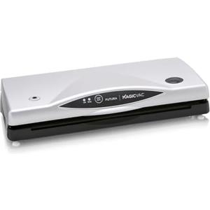 Magic Vac, Futura, Macchina Sottovuoto Alimenti Multifunzione, Ideale per Sacchetti Sottovuoto e Contenitori, con Kit Sottovuoto Alimenti, Tecnologia Brevettata, Made in Italy, Silver-Nera