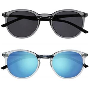 OPULIZE Met 2 Pacco Grande Uomo Donna Grigio Chiaro Nero Braccia Lettori Sole Occhiali Da Lettura UV400 SS60-7C +2,50