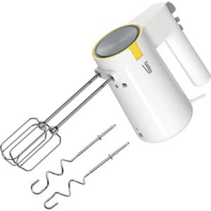 Beko - HMM62404W - Sbattitore Glow Line, 420 W, 4 Velocità + Turbo, 2 Fruste Mixer e 2 Ganci Impastatori in Acciaio Inox - Bianco