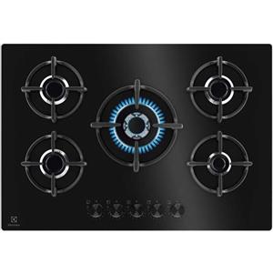 Electrolux Piano Cottura a Gas 5 Fornelli 75cm Incasso Vetro Nero EGG75372K