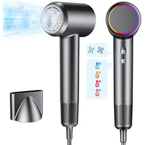 Nudwis Asciugacapelli Ionico Viaggio, Asciugacapelli ad alta Velocità a 130000 RPM, Phon Capelli Professionale con 500 Milioni di Ioni Negativi, 4 Temps/2 Velocità per la Viaggi e Casa, Regalo