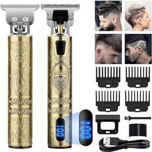 LOVPIS Tagliacapelli Uomo Professionale, Rasoio Elettrico Barba, T-Blade Tagliacapelli Rasoio per Capelli, Elettrico Trimmer Per Barba, USB Ricaricabile Impermeabile, Display a LED e 4 Pettini Guida