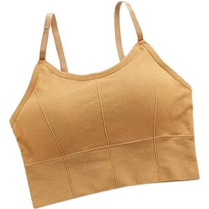 Secretmotion Reggiseno Sportivo in Cotone Corsetto, Reggiseno Senza parentesi, Reggiseno Comodo e Bello - Giallo, Giallo