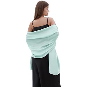 SWAT PANY Sciarpa Da Donna Pashmina Sciarpa In Tinta Unita Turchese Scialle Da Donna Invernale Firmata