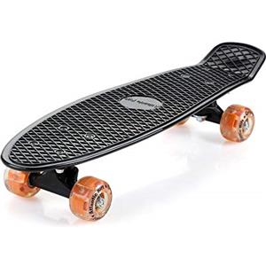 Monzana Atlantic Rift Skateboard 22' Retro Ruote a LED Cuscinetti ABEC 7 Penny Board Ragazza Ragazzo 100kg