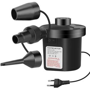 Jsdoin Pompa Elettrica, Pompa ad Aria Elettrica, Gonfiatore Elettrico Portatile, Pompa per Materasso Gonfiabile con 3 ugelli d'aria, Perfetta per il Campeggio all'aperto,Materasso ad Aria