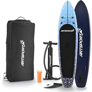 ArtSport SUP gonfiabile 320 cm Deep Ocean - Tavola Stand Up Paddle | 150 kg | Set completo con pagaia, pompa, leash, zaino