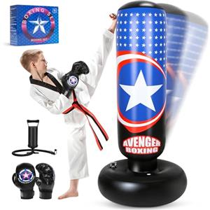 YasinKidz 168cm Sacco da boxe per bambini con guanti per karate, taekwondo, MMA