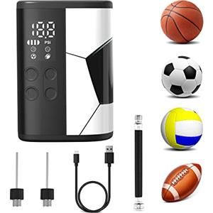 Woowind P101 Pompa Elettrica per Palloni con Power Bank 4000mAh - Pompa Pneumatica Portatile Ricaricabile con Manometro per Palloni Sportivi, Calcio, Pallacanestro, Pallavolo e Rugby.