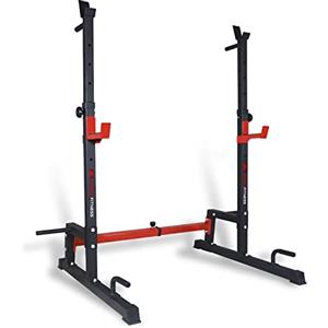 ZERRO Squat Rack Multifunzione Supporto per Bilanciere Regolabile in Altezza e Larghezza Carico Massimo 120 kg per Sollevamento, Push-up, Attrezzo da Home gym