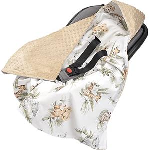 Medi Partners Coperta 100% Cotone 85x85cm Bifacciale Multifunzionale Minky Morbida e Accogliente con Cappuccio per Passeggini Marsupio