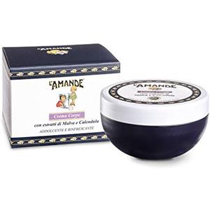 L'AMANDE - Crema Corpo Idratante Pelle Secca con Acido Ialuronico e Vitamina E, Antiossidante Delicata ed Emolliente, Crema Corpo Profumata Olio di Mandorle per Pelle Morbida, Malva e Calendula 200 ml