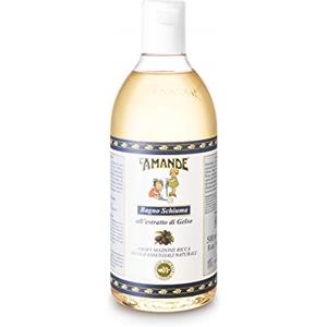 L'AMANDE - Bagnoschiuma Uomo e Donna con Olio Essenziale Rosmarino, Docciaschiuma Gel Detergente e Idratante Corpo - Bagno Schiuma Delicato e Naturale con Note di Salvia ed Estratto di Gelso, 500 ml