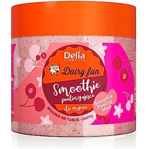 Delia Cosmetics - Dairy Fun - Smoothie Scrub Corpo - Pulisce e Rinfresca - Esfolia e Leviga - Idrata, Nutre, Rassoda, Rigenera - Profumo Intenso di Ciliegia Succosa - EstrattiNaturali - 350g