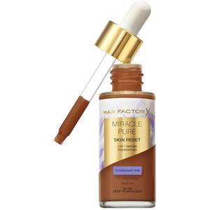 Max Factor Miracle Pure 2in1 Skin Reset Serum Foundation, 95-100, Deep to Very Deep, formula vegan, uniforma l'incarnato, copertura media, finish matte satinato, Formula Niacinamide- Bisabololo, 30 ml