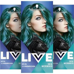 LIVE Schwarzkopf LIVE Ultra Brights 097 - Colore semi-permanente per capelli sirena (3 x 80 ml), colorante per colori intensi o pastello, dura 12-15 lavaggi, con balsamo per la cura