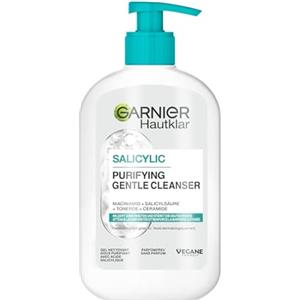 Garnier Detergente per il viso, rimozione di impurità, olio e trucco, con acido ialuronico, ceramica e argilla, idratante profondo, 1 x 250 ml