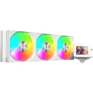 Mars Gaming ML-VISION360, Raffreddamento a Liquido AIO, TDP 600W, 3X Ventole ARGB con Nucleo in Rame e Alluminio FDB, Schermo LCD IPS 4:3 Rotazione a 360° e Software, Multisocket Universale, Bianco