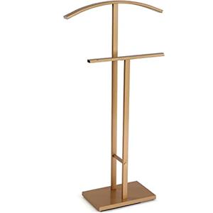 VERSA Lund Servo Muto Moderno e Multifunzionale, Appendiabiti Indossatore per Camera da Letto e Spogliatoio, Misure (A x L x l) 100 x 20 x 52 cm, Acciaio, Colore Oro