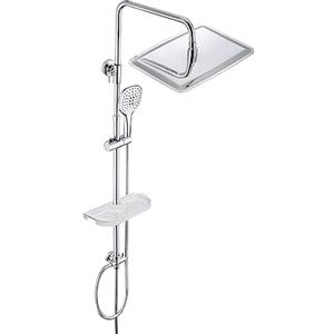 JOHO Colonna Doccia in Acciaio Inox con Mensola Set Doccia Regolabile in Altezza senza miscelatore (35 * 25cm)
